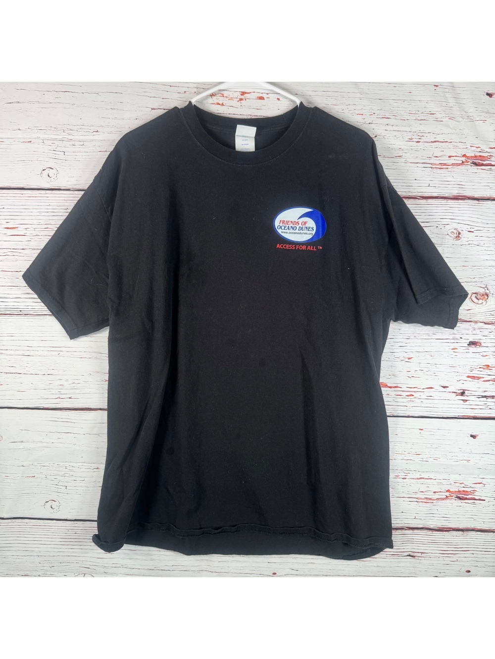 Port & Company XL Black Cotton T-Shirt with Friends of Oceano Dunes Logo